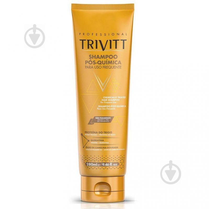 Восстанавливающий шампунь для окрашенных и поврежденных волос Brazillian Hi-Tech Trivitt Chemically Treated Hair Shampoo 280ML (TRIV008)
