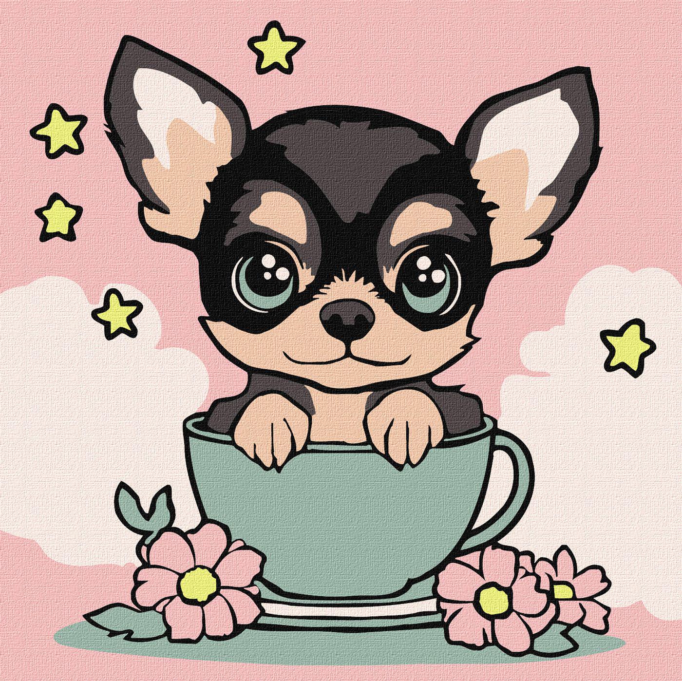 Набір для розпису по номерах Ideyka для дітей Милий цуцик КНО6270 25х25 см (MTT-195484)