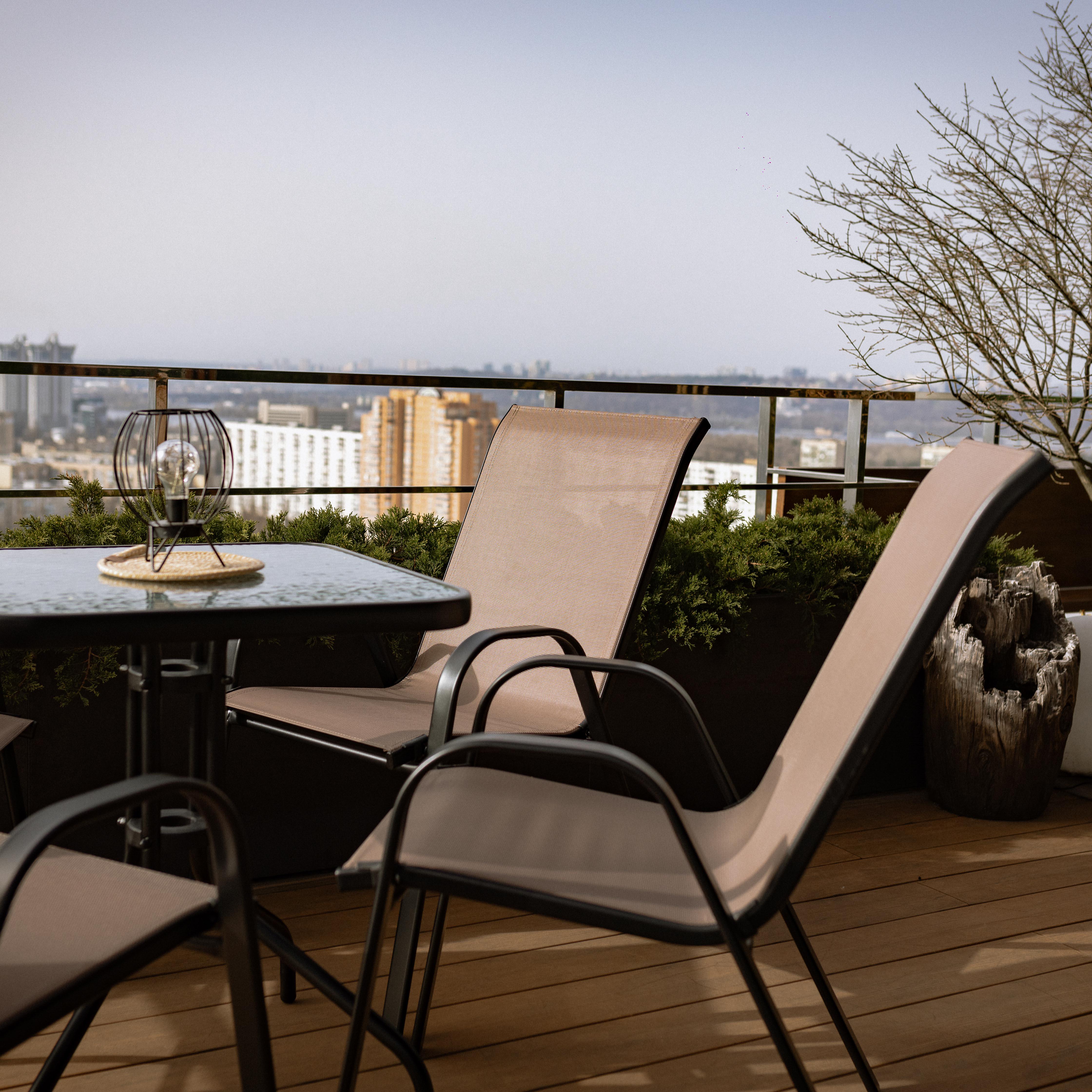 Комплект садових меблів 4Points Grado-4 з квадратним столом та чотирма стільцями Коричневий - фото 3