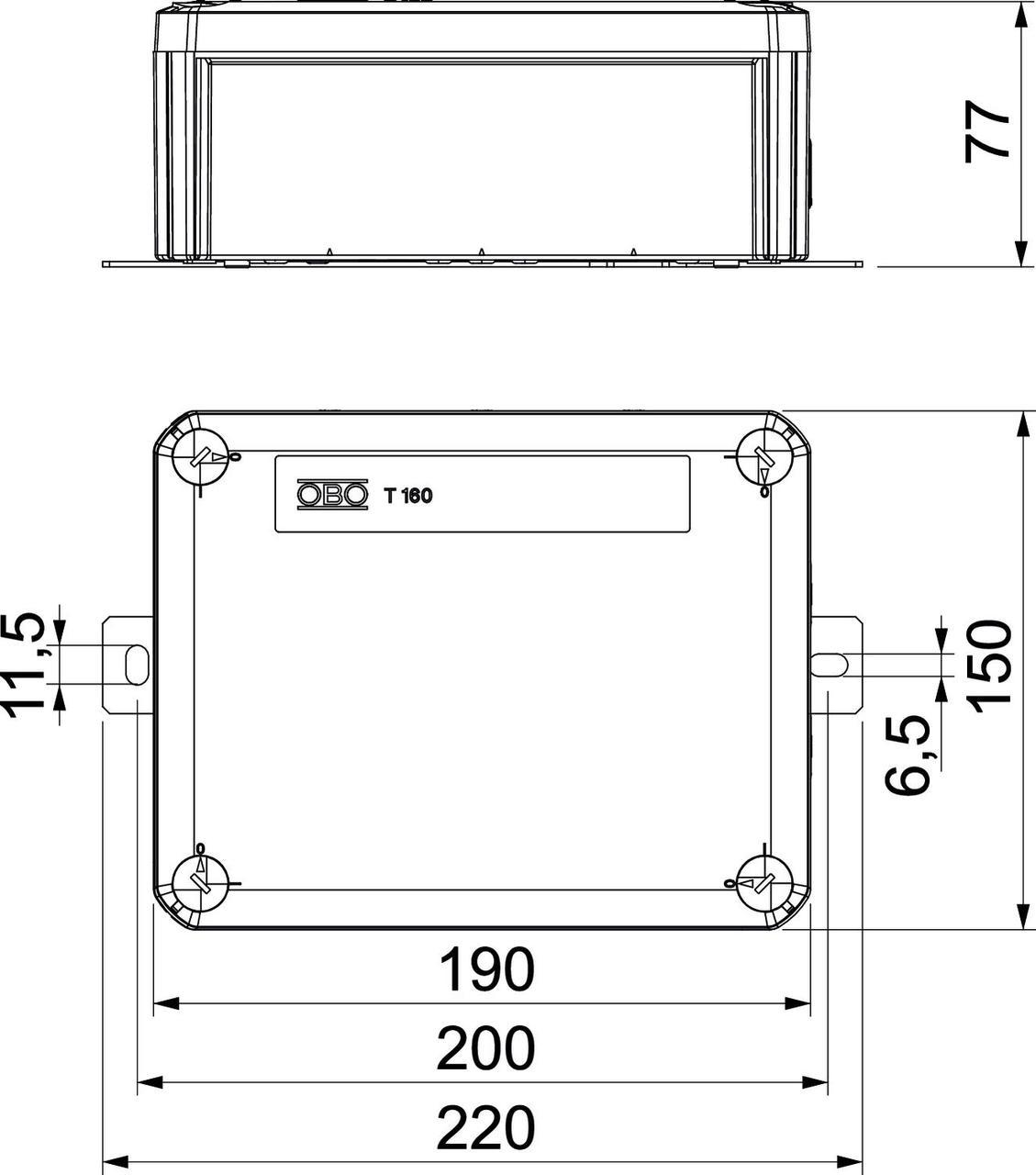 Распределительная коробка OBO bettermann наружная IP66 E90 PP 190х150х77 мм (7205782) - фото 2