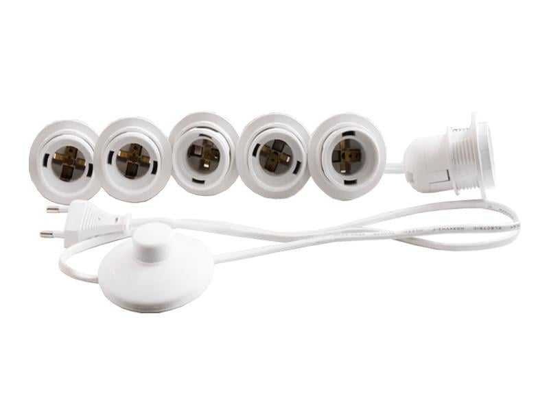 Подсветка гримировочного зеркала светодиодная LEDUA врезная с ножным выключателем 6 шт. E27 Белый (3476)