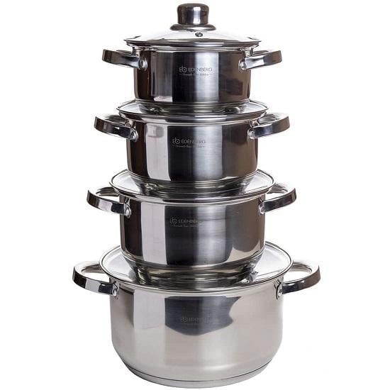 Набір каструль з кришками Edenberg EB-3734 із нержавіючої сталі 8 пр. (57-46-EB-3734) Набір каструль з кришками Edenberg EB-3734 із нержавіючої сталі 8 пр. (57-46-EB-3734)