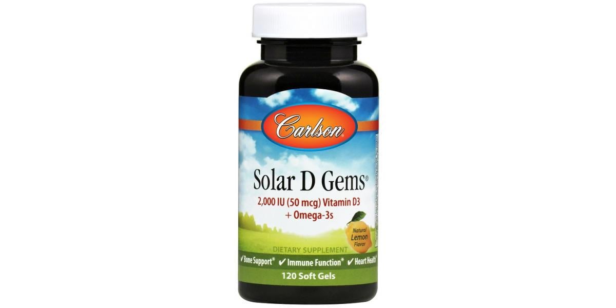 Витамин D3 с рибим жиром Carlson Solar D Gems 2,000 IU 120 Soft Gels