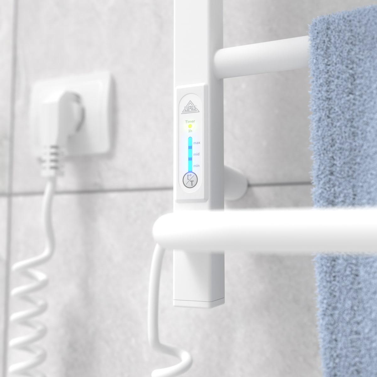 Полотенцесушитель электрический Laris Зебра Комфорт ЧФ6 стальная 500х600 мм с полкой и левым подключением Белый (132-127-73207782) - фото 5 Полотенцесушитель электрический Laris Зебра Комфорт ЧФ6 стальная 500х600 мм с полкой и левым подключением Белый (132-127-73207782) - фото 5