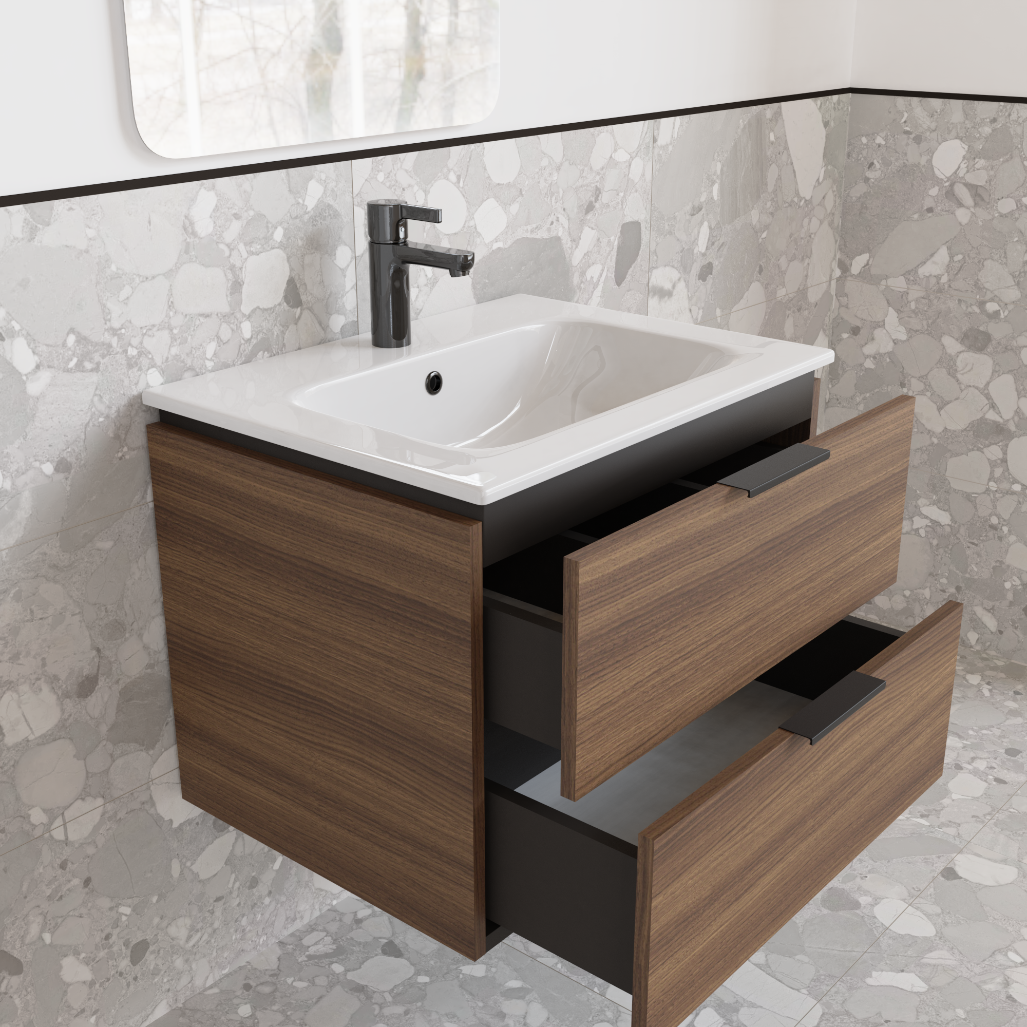 Тумба подвесная с раковиной MVK Vostok Icon 60 В2 600х450х530 мм Орех Франклин Табачный (p260kll) - фото 3 Тумба подвесная с раковиной MVK Vostok Icon 60 В2 600х450х530 мм Орех Франклин Табачный (p260kll) - фото 3