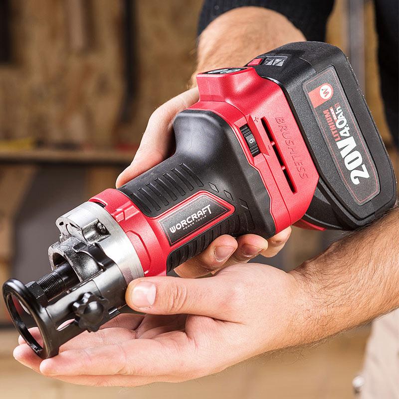 Фрезер по дереву акумуляторний безщітковий Worcraft CER-S20LiB без акумулятора і зарядного 20В (13178) - фото 8 Фрезер по дереву акумуляторний безщітковий Worcraft CER-S20LiB без акумулятора і зарядного 20В (13178) - фото 8