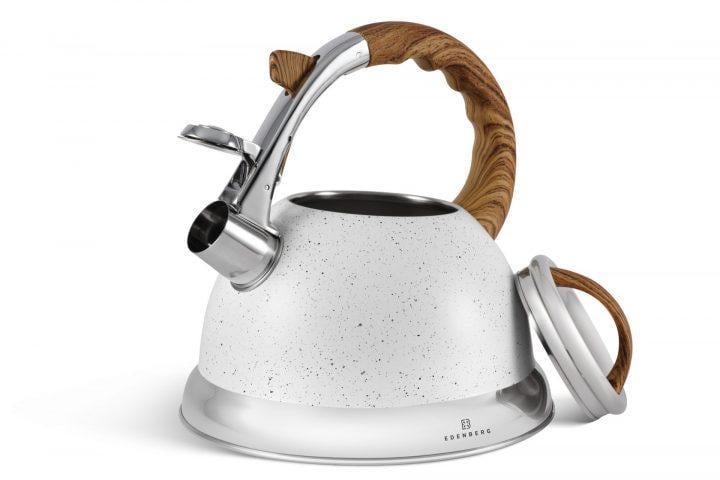 Чайник Edenberg 3 л из нержавеющей стали со свистком Белый (EB-8852) - фото 3 Чайник Edenberg 3 л из нержавеющей стали со свистком Белый (EB-8852) - фото 3