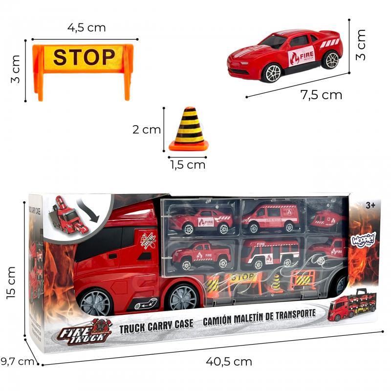 Набір вантажівка Транспортер TIR та автомобілі Woopie 11 пр. Червоний - фото 3 Набір вантажівка Транспортер TIR та автомобілі Woopie 11 пр. Червоний - фото 3