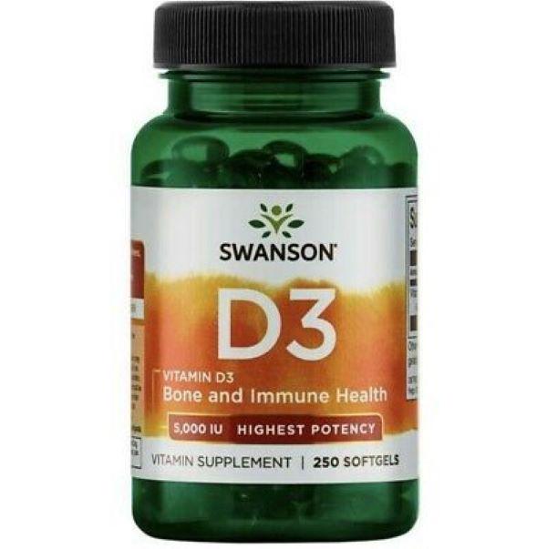 Витамин D3 Swanson Vitamin D3 High Potency 5000IU 250 soft