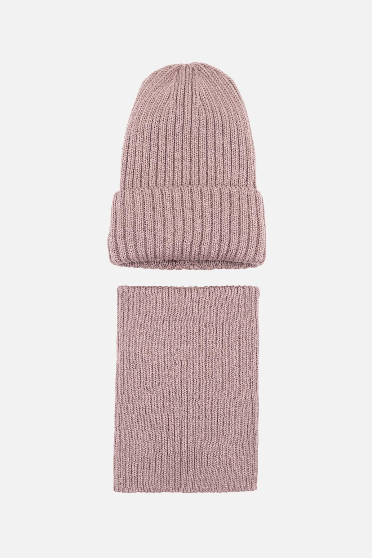 Комплект для девочки шапка/снуд 54-56 см Сиреневый (ЦБ-00262986)