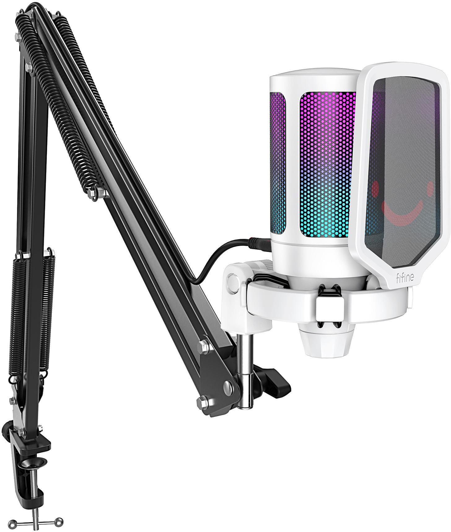 Микрофон конденсаторный Fifine AmpliGame A6TW USB RGB кардиоидный White (30674504)