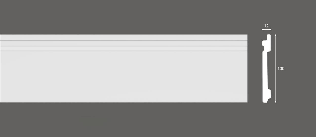 Плінтус дюрополімерний підлоговий BF-02 100х12х2400 мм - фото 3 Плінтус дюрополімерний підлоговий BF-02 100х12х2400 мм - фото 3