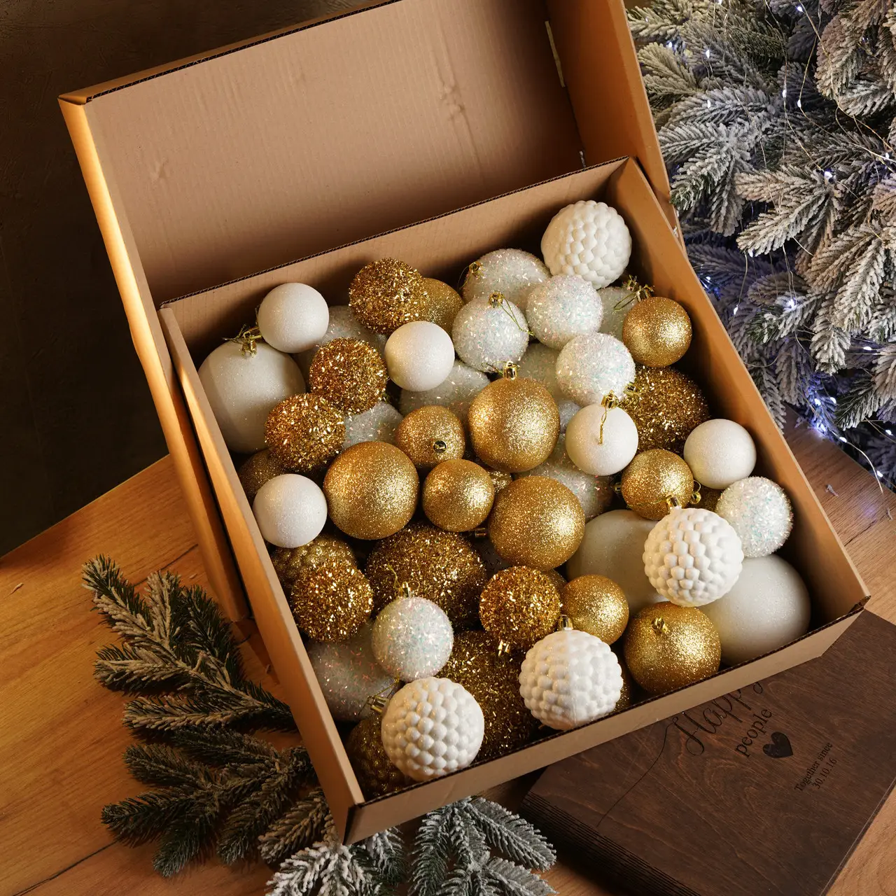 Набір куль новорічних Блиск 40 шт. (Блиск зол.) - фото 1