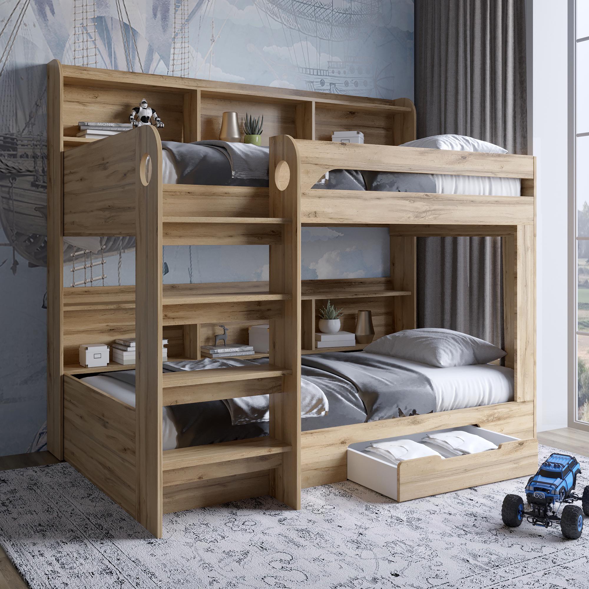 Ліжко Майнкрафт з ящиком 90х190 см Бетон Style (28265395) - фото 3 Ліжко Майнкрафт з ящиком 90х190 см Бетон Style (28265395) - фото 3