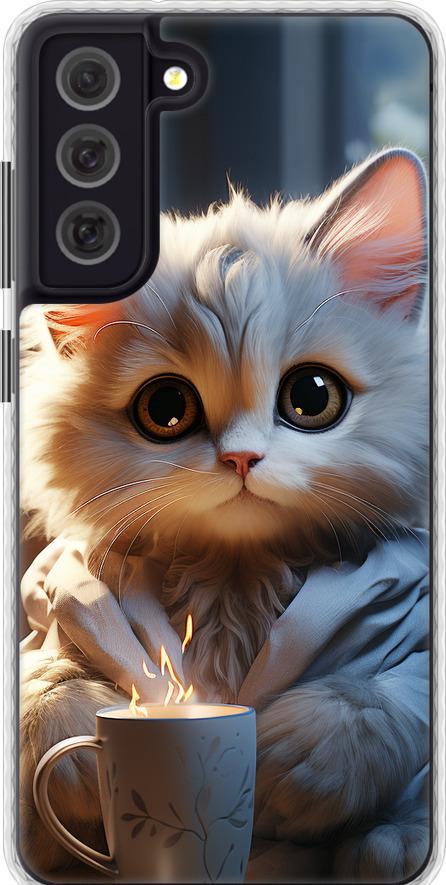 Чехол на Samsung Galaxy S21 FE White cat (5646pc-2302-42517)