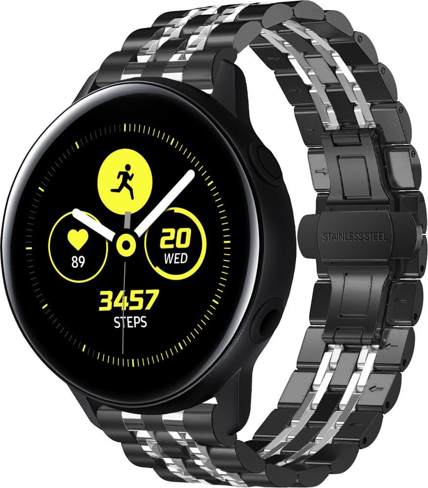 Браслет металевий Spinye Line для Galaxy Watch Active Black Silver (29026-03)