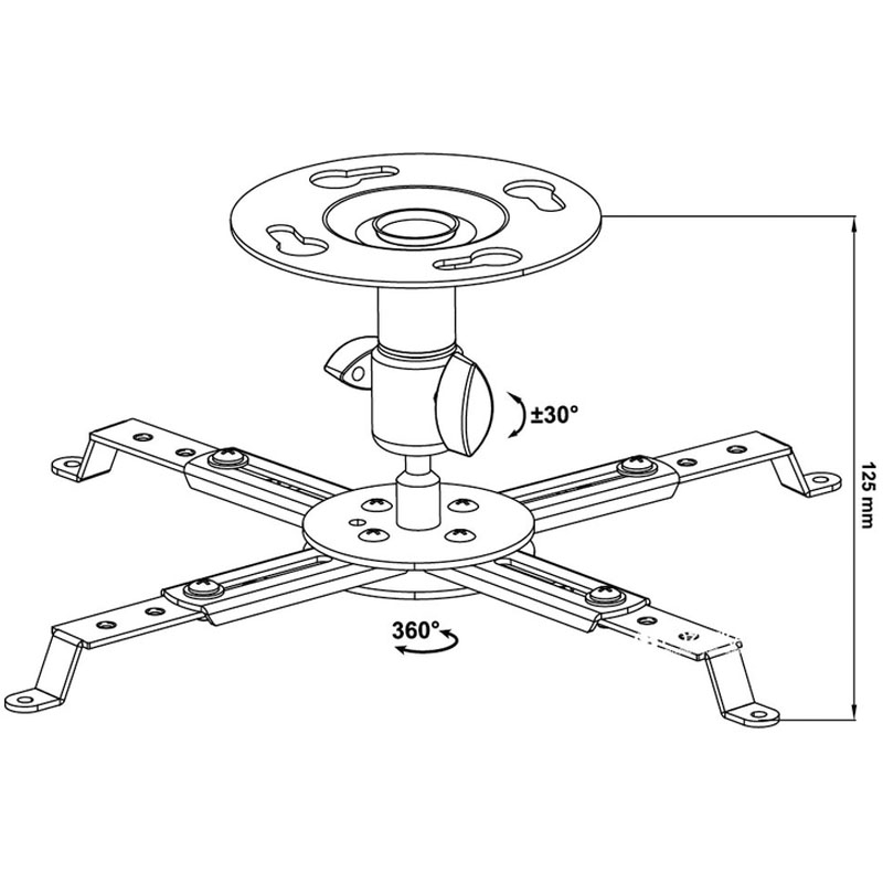 Кріплення для проектора Walfix PB-14W стельовий (tf1312) - фото 6 Кріплення для проектора Walfix PB-14W стельовий (tf1312) - фото 6