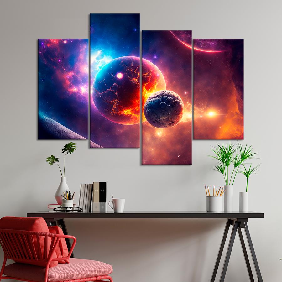 Картина космос Яркая далекая галактика 129x90 см (A1280-4)