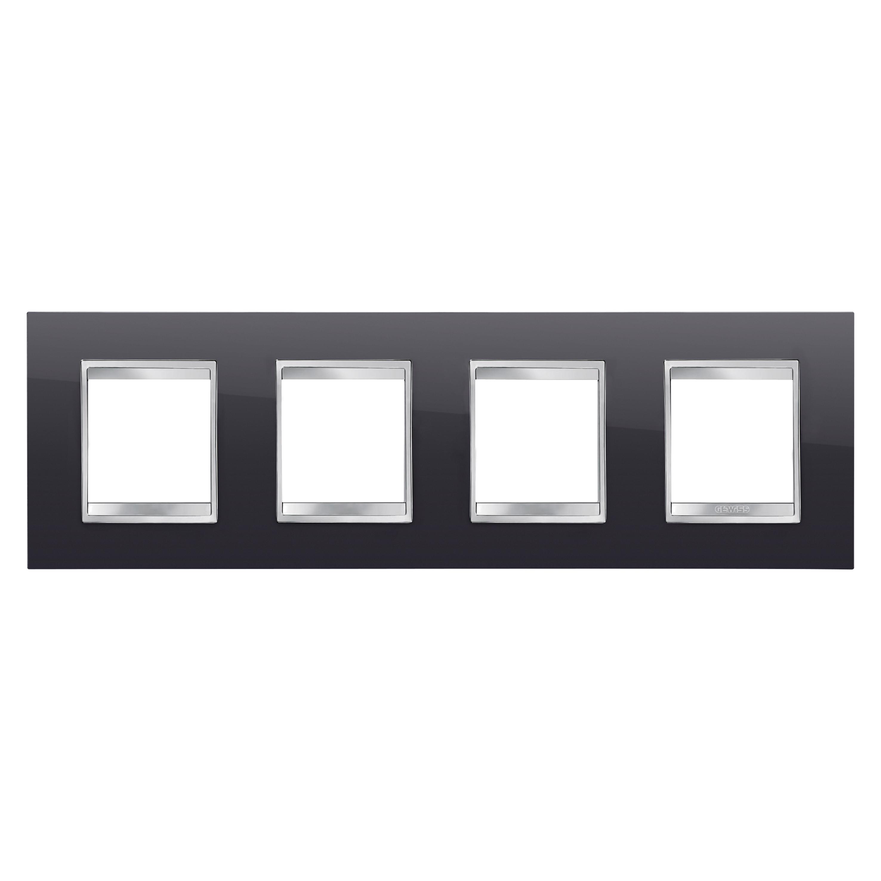 Рамка четырехместная Gewiss Chorusmart LUX горизонтальная технополимер Черный (GW16228TN)