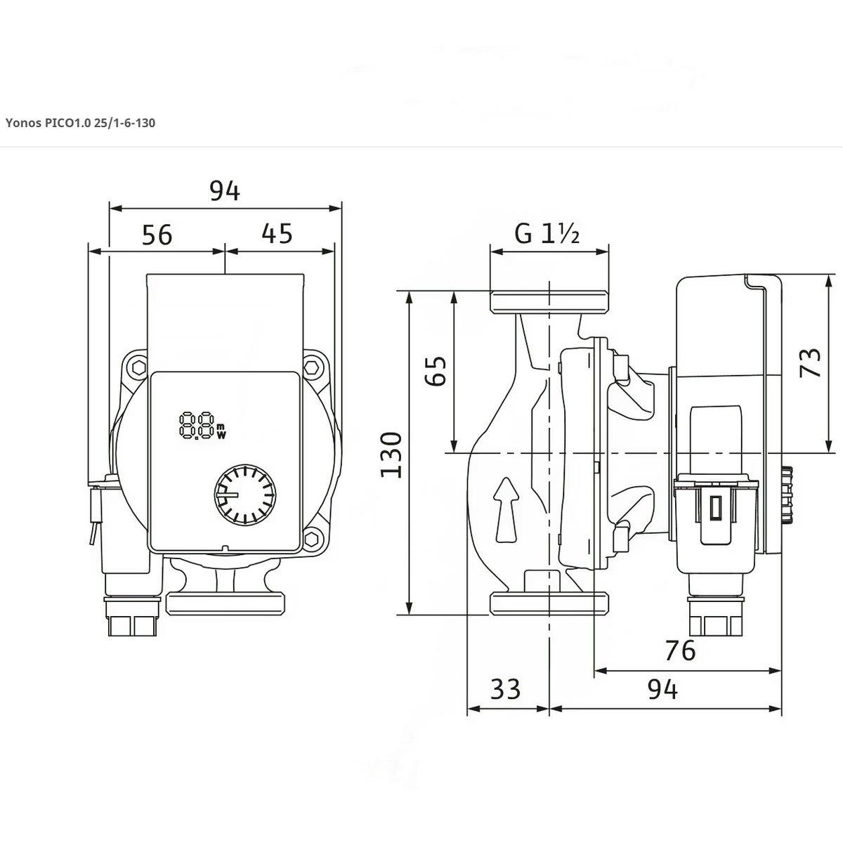 Насос циркуляционный Wilo Yonos Pico 1.0 25/1-6 4248085 40 Вт 1 1/2" (202147) - фото 2 Насос циркуляционный Wilo Yonos Pico 1.0 25/1-6 4248085 40 Вт 1 1/2" (202147) - фото 2