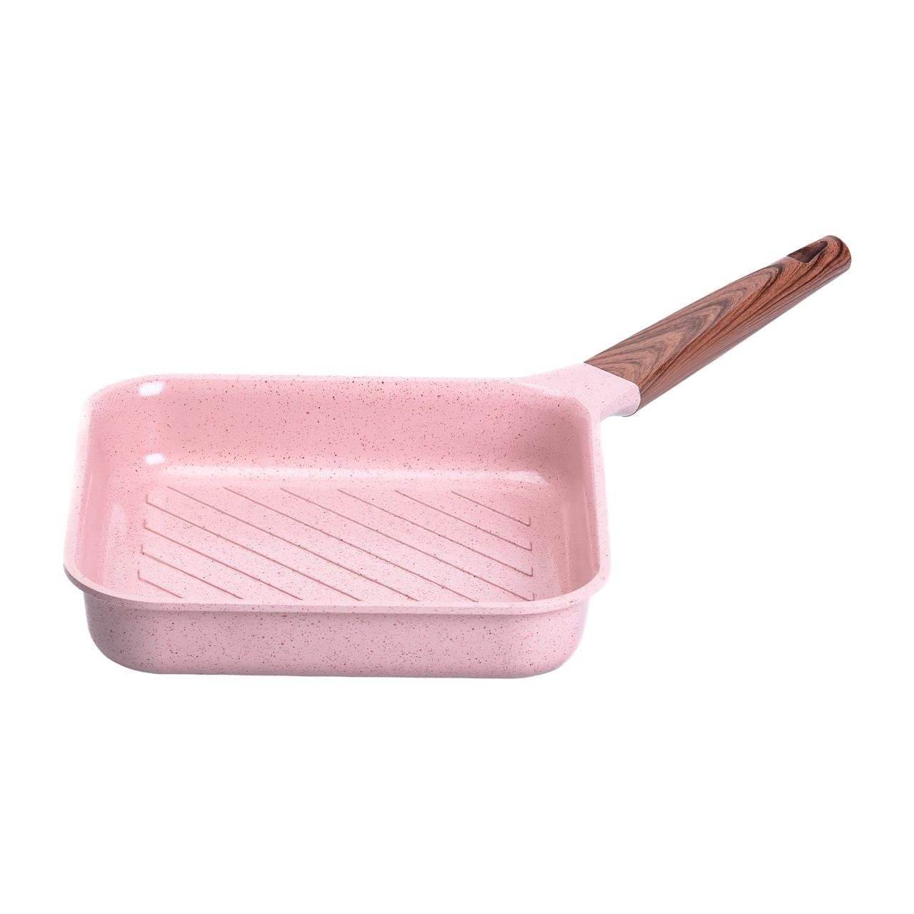 Сковорода-гриль MGC алюминиевая квадратная 2,5 л с антипригарным покрытием 24 см Pink