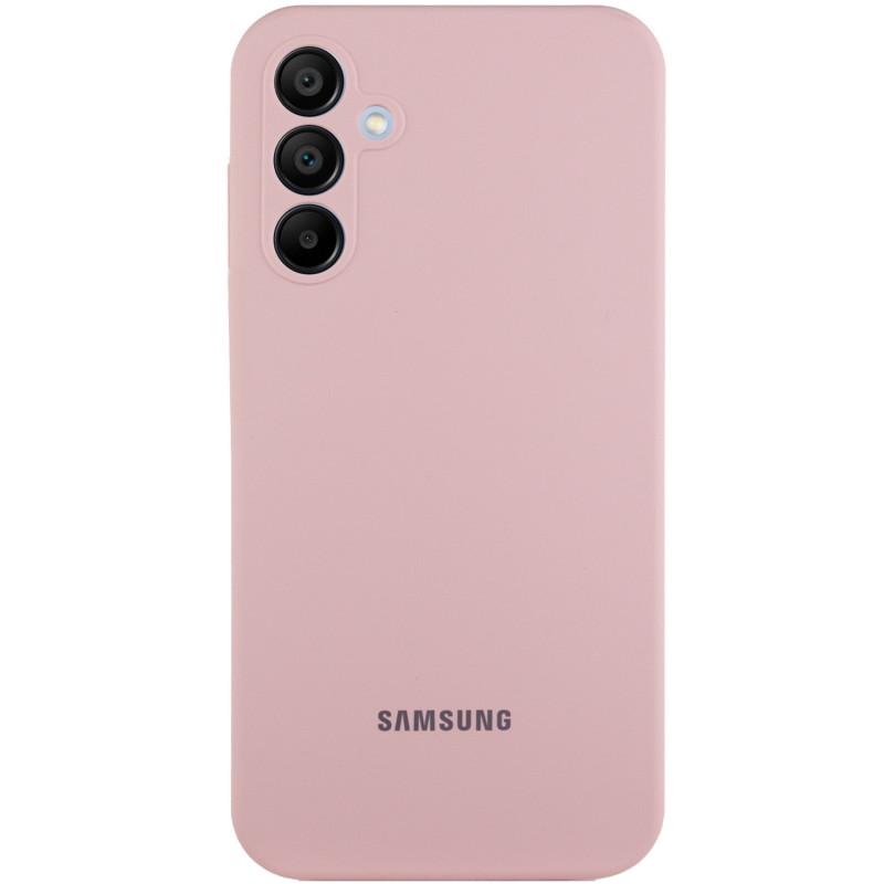 Противоударный Чехол Silicone Cover Lakshmi Full Camera (AAA) with Logo для Samsung Galaxy A35 Розовый/Pink Sand