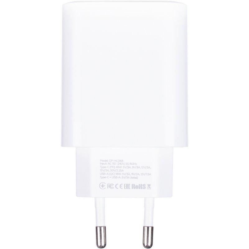 Зарядний пристрій мережевий Gelius Stratus GP-HC068 45W 1Type-C+1USB-A з кабелем GP-UCN010 Type-C to Type-C 1,2 м (102013) - фото 3