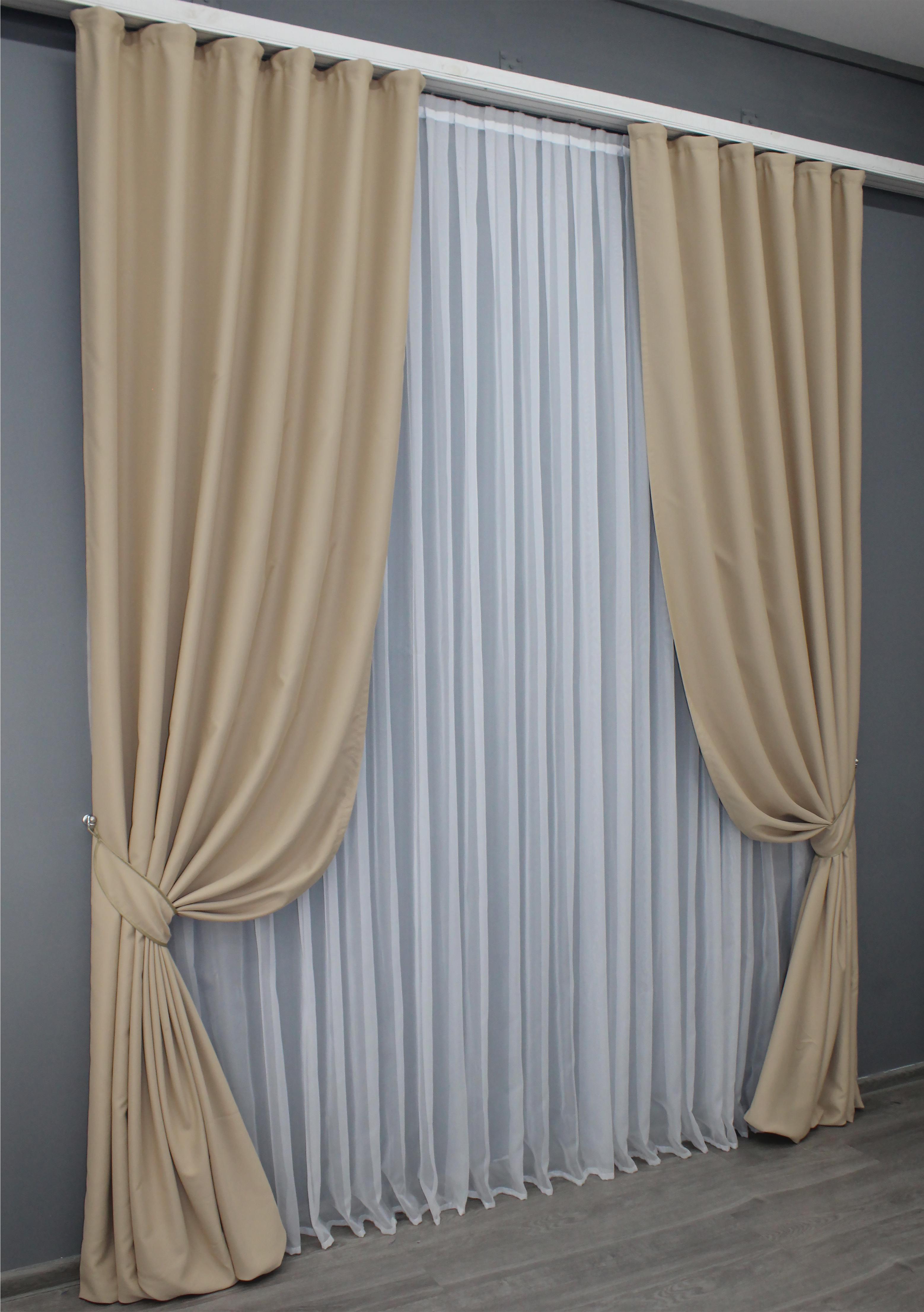 Комплект штор VR-Textil Midnight № 1232ш блэкаут 150х290 см 2 шт. Бежевый (33-0077) - фото 2 Комплект штор VR-Textil Midnight № 1232ш блэкаут 150х290 см 2 шт. Бежевый (33-0077) - фото 2