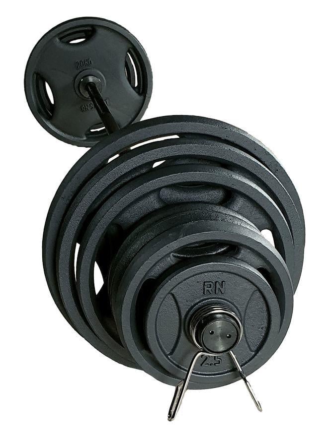 Штанга Олимпийская металлическая RN-Sport Quatro 145 кг 2х20/2х15/2х10/6х5/2х2,5 кг + 2,2 м (2522949002_rn_2)