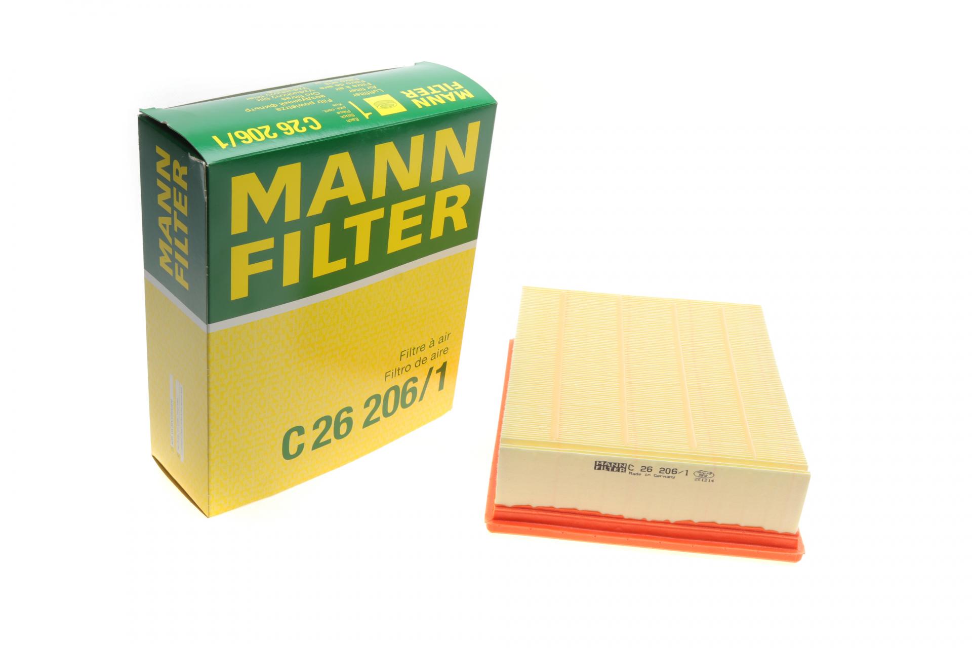 Фильтр воздушный Mann-Filter для Audi A4/A6/VW Passat 2,5TDI V6 97-05/Skoda SuperB 2,5TDI V6 01-08- (C 26 206/1)