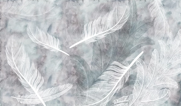 Фотообои флизелиновые абстракция для спальни/зала/кухни Белые перья - фото 2