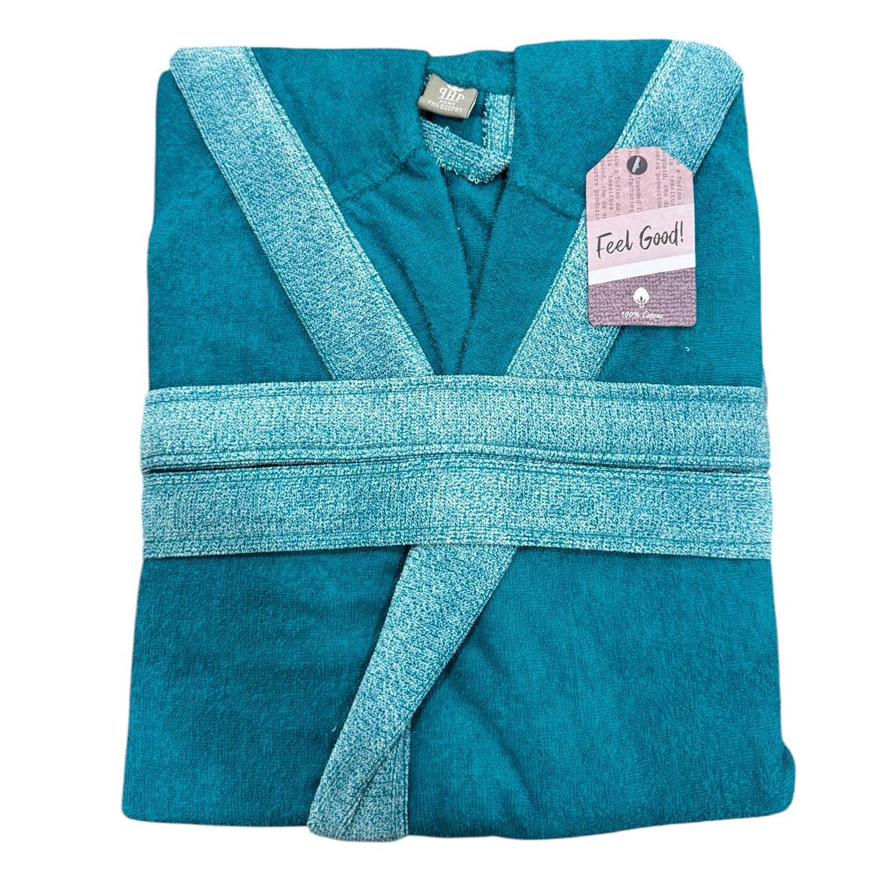 Халат махровый PHP Joy Melange Turchese Light XL Бирюзовый - фото 2 Халат махровый PHP Joy Melange Turchese Light XL Бирюзовый - фото 2