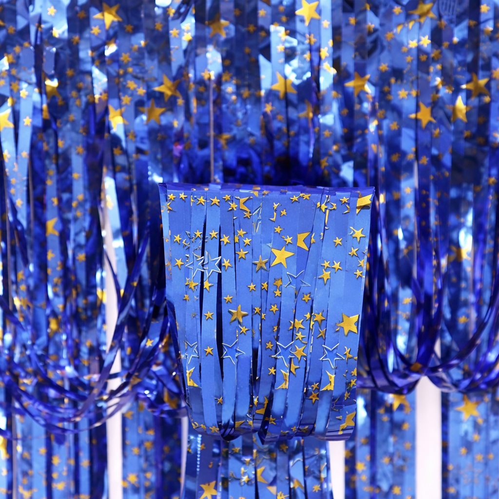 Шторка для фотозони з принтом зірок 2x1 м Синій (1508)