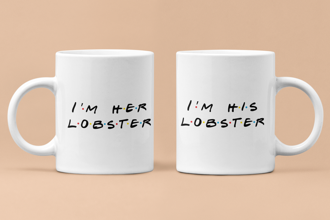 Чашки парные "I'm Her Lobster" для влюбленных 330 мл Белый (ВЛ41Ч)