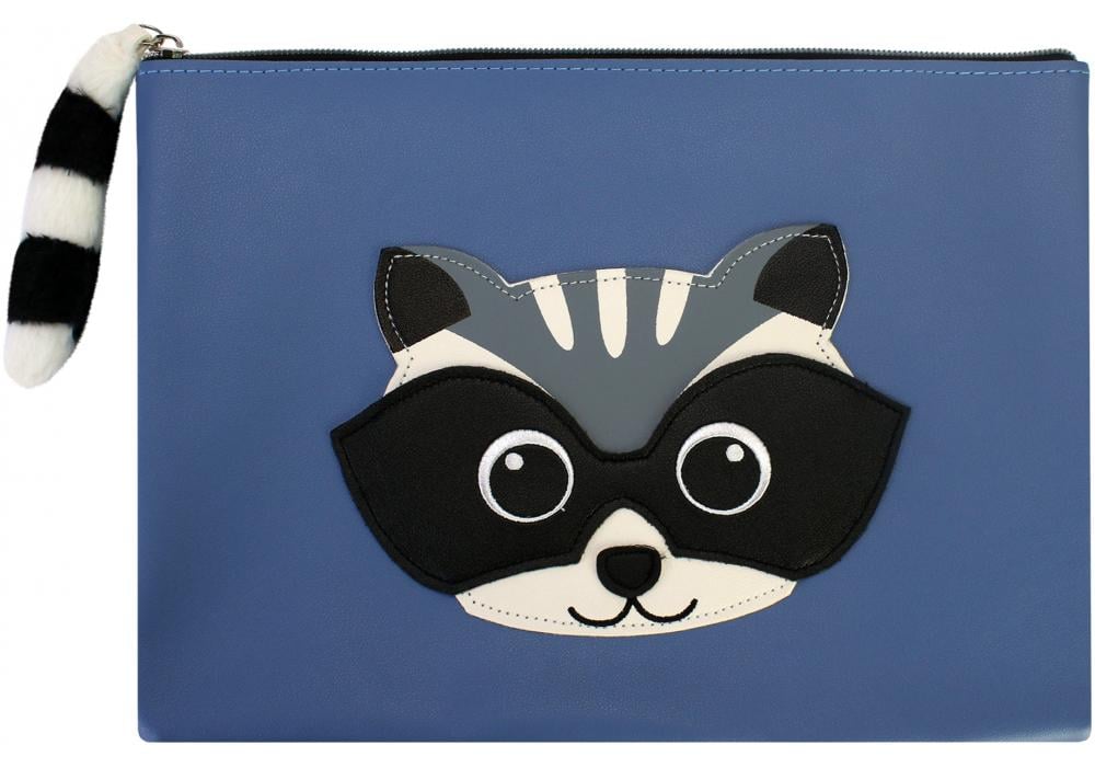 Папка Cool For School Raccoon А4 на молнии Синий (CF32044)