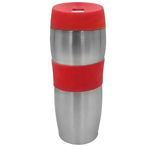 Термокружка Stenson с силиконовым ободком 380 мл (MMS-MT-2083)