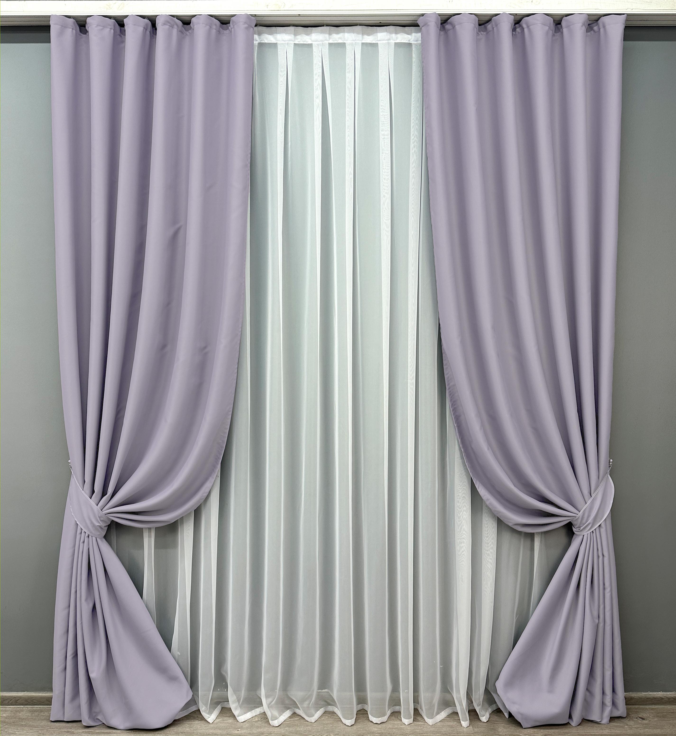 Комплект штор VR-Textil Midnight № 1227ш блэкаут 150х290 см 2 шт. Лавандовый (33-0065)