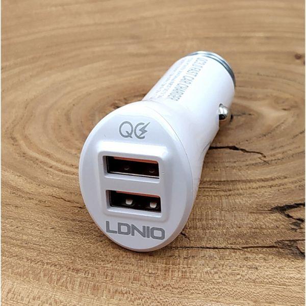 Зарядное устройство Type-C QC3.0/2USB Ldnio C511Q автомобильное с кабелем (22304)