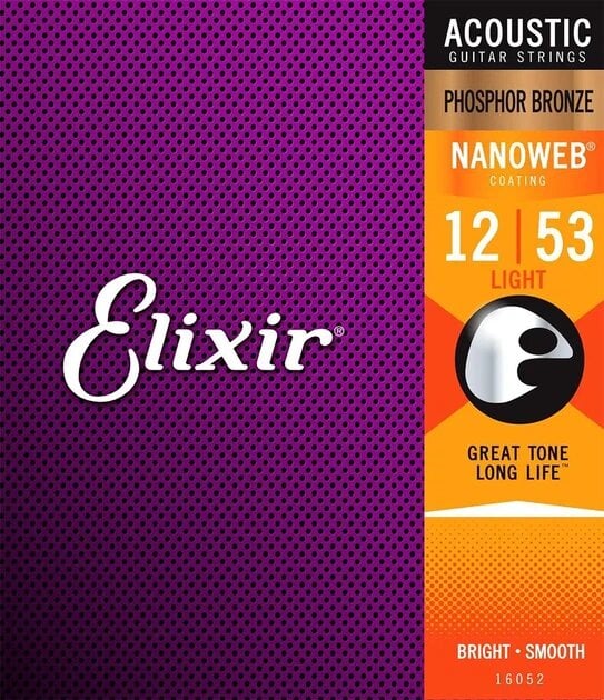 Комплект струн Elixir 16052 Nanoweb Phosphor Bronze Light 12-53 для акустической гитары (3242476118) Комплект струн Elixir 16052 Nanoweb Phosphor Bronze Light 12-53 для акустической гитары (3242476118)