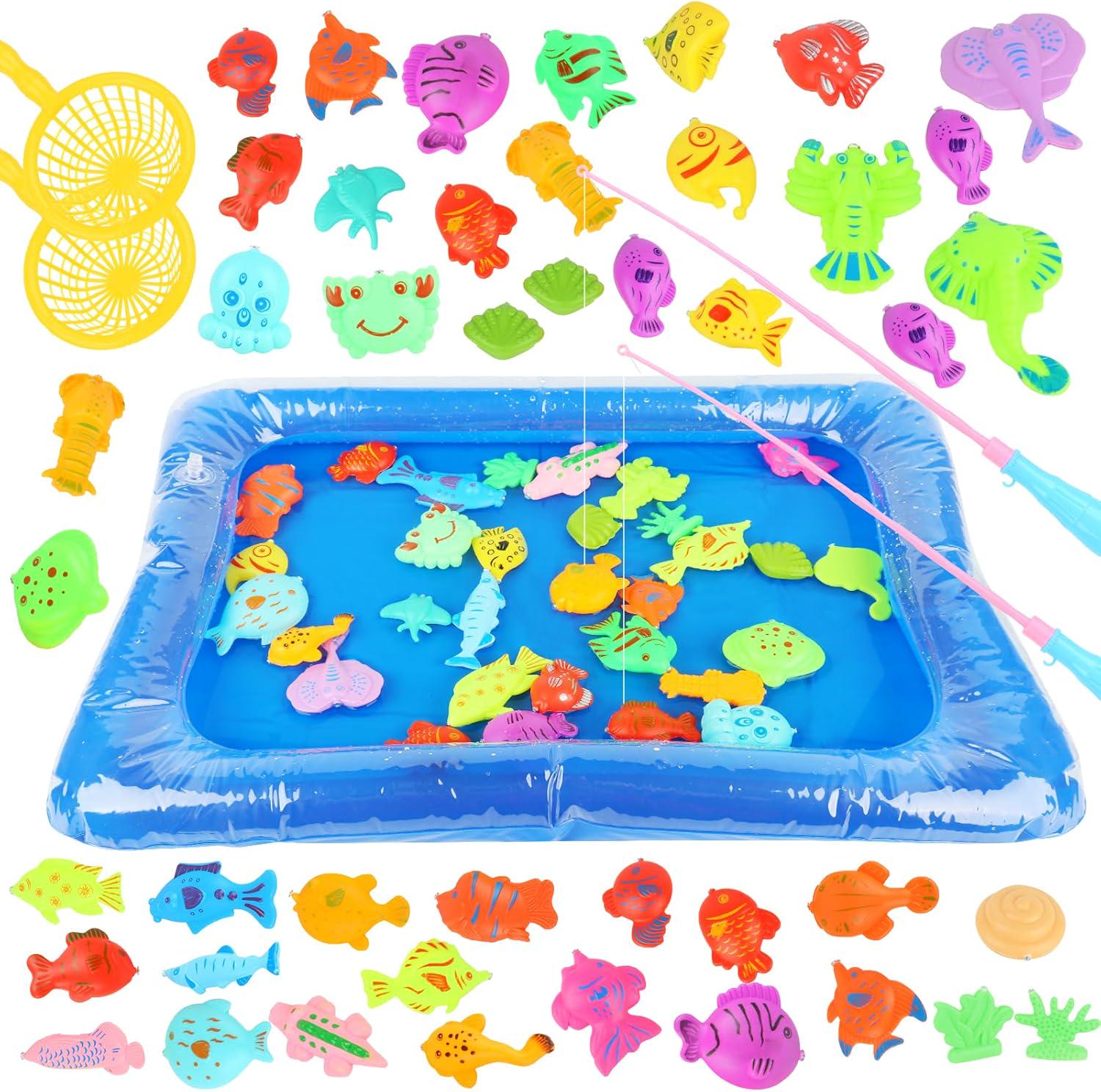 Набор игрушек для рыбалки с магнитной удочкой/рыбками и надувным бассейном 40 шт. (25789679) - фото 5 Набор игрушек для рыбалки с магнитной удочкой/рыбками и надувным бассейном 40 шт. (25789679) - фото 5