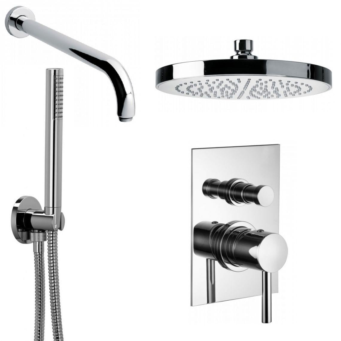 Душевая система скрытого монтажа Bonqio T SQUARE со смесителем и кронштейном Хром (52529CRPR_830CR0EPR_886CRPR_802CR35)