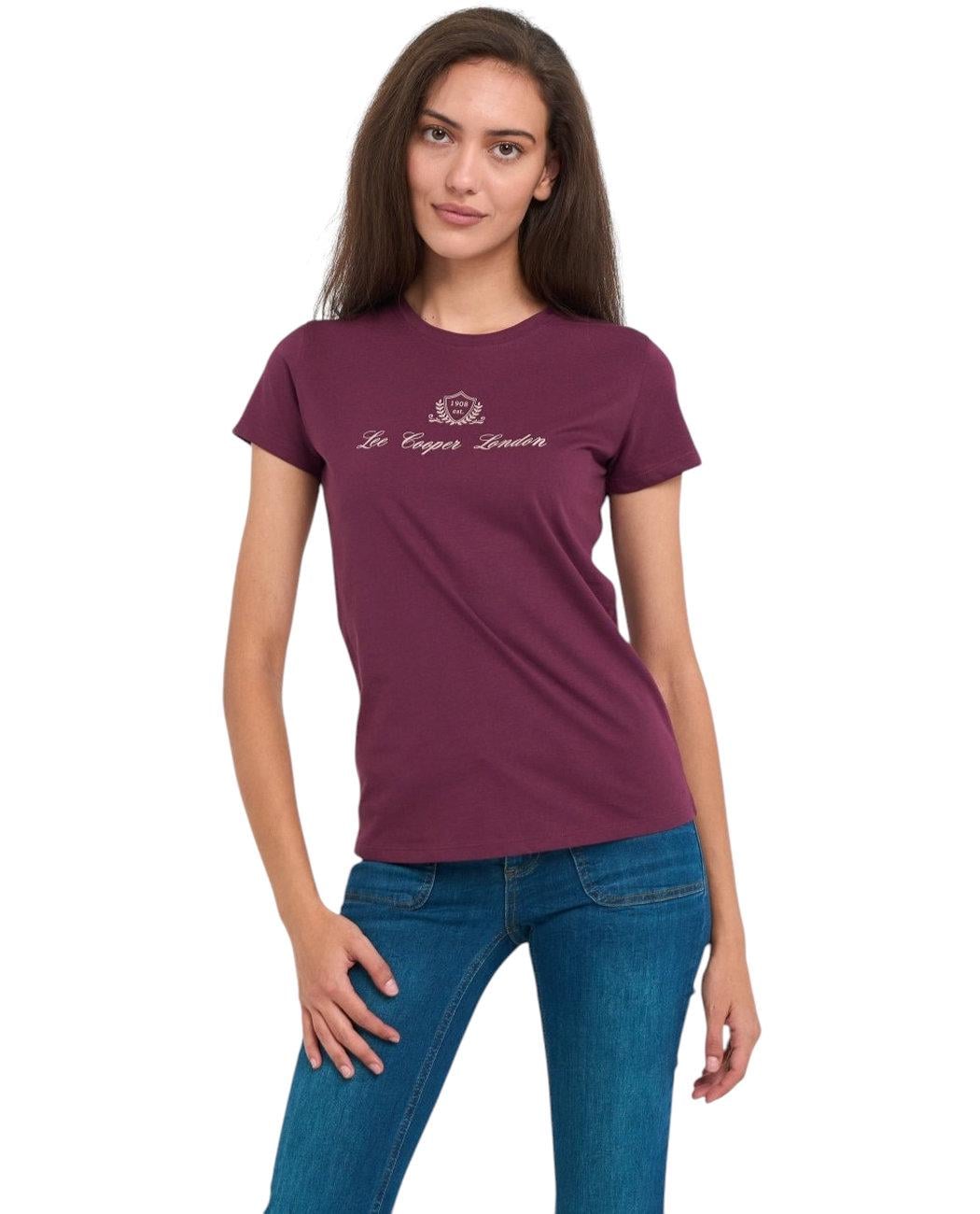 Футболка женская Lee Cooper 20196158.U49 XL Бордовый (5942723122179) Футболка женская Lee Cooper 20196158.U49 XL Бордовый (5942723122179)