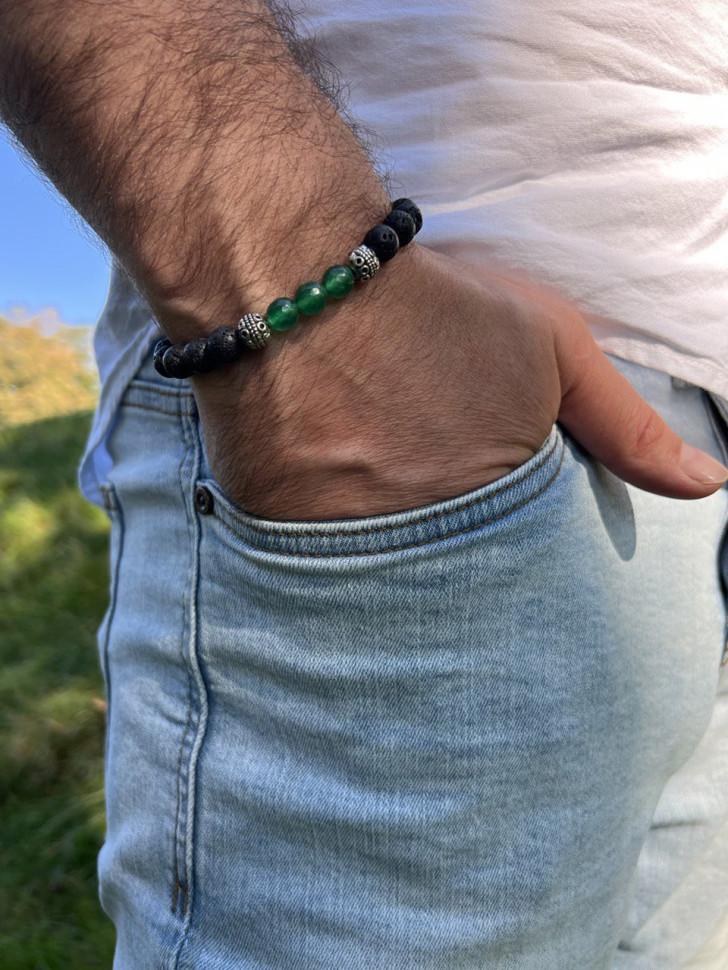 Браслет из бусин лавы 3471