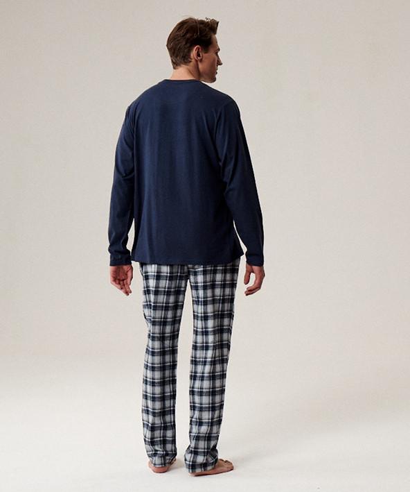 Пижама мужская Atlantic NMP-393 кофта/брюки трикотаж/фланель L Темно-серый/Серый (2802477708) - фото 2 Пижама мужская Atlantic NMP-393 кофта/брюки трикотаж/фланель L Темно-серый/Серый (2802477708) - фото 2