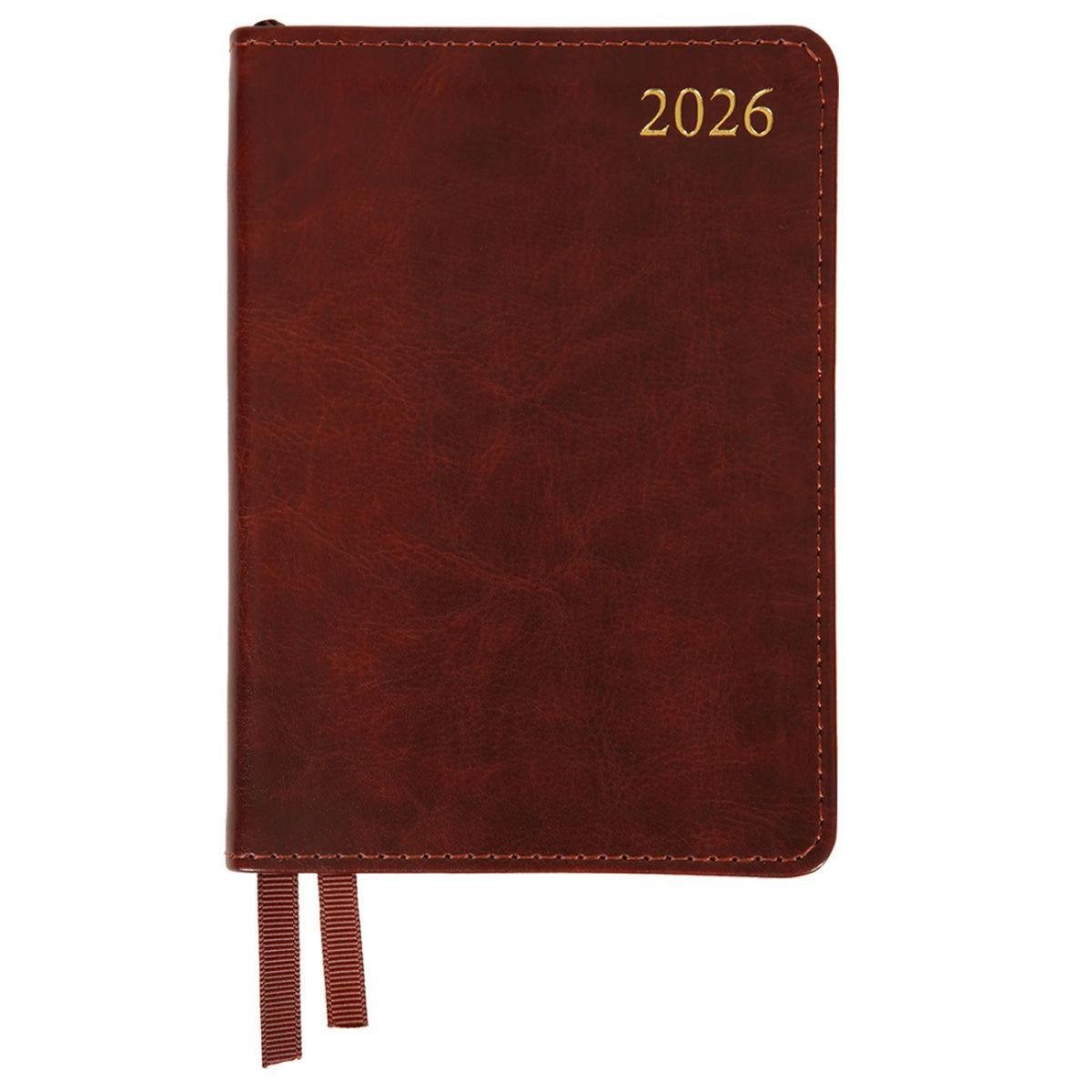Дневник датированный 2026 Leo Planner Aldento A6 352 стр. Коричневый (252674)