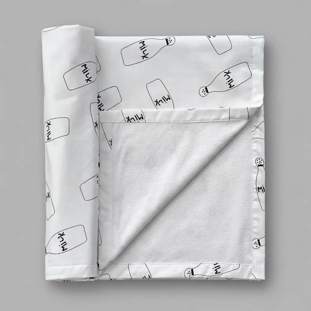 Пеленка детская непромокаемая BST хлопок/мембранная/бамбуковая махра 100х70 см Белый/Черный (2063123473)