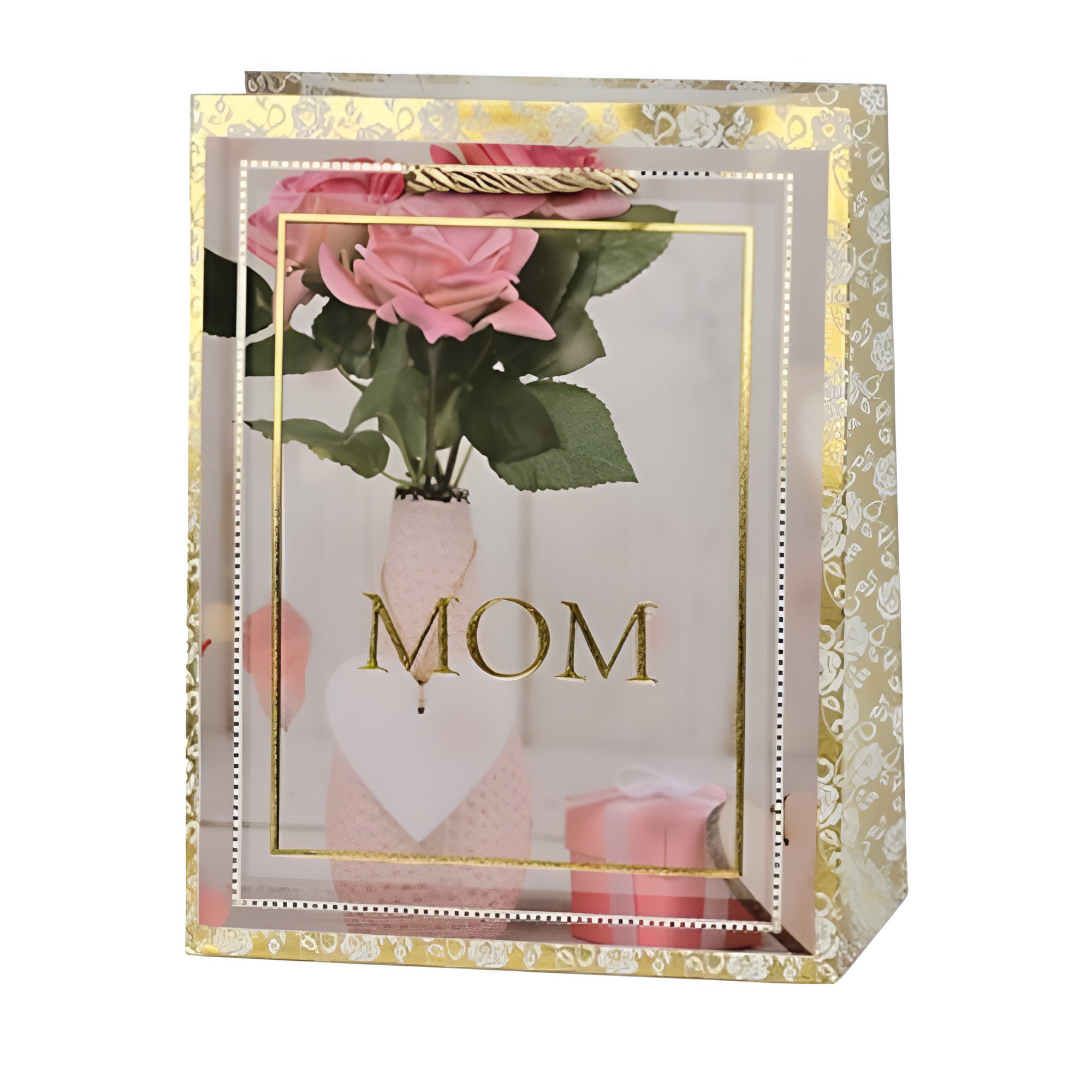 Подарочный пакет для мамы Stenson Mom №3 с ручками 18х23х8 см Разноцветный (R33180-S)