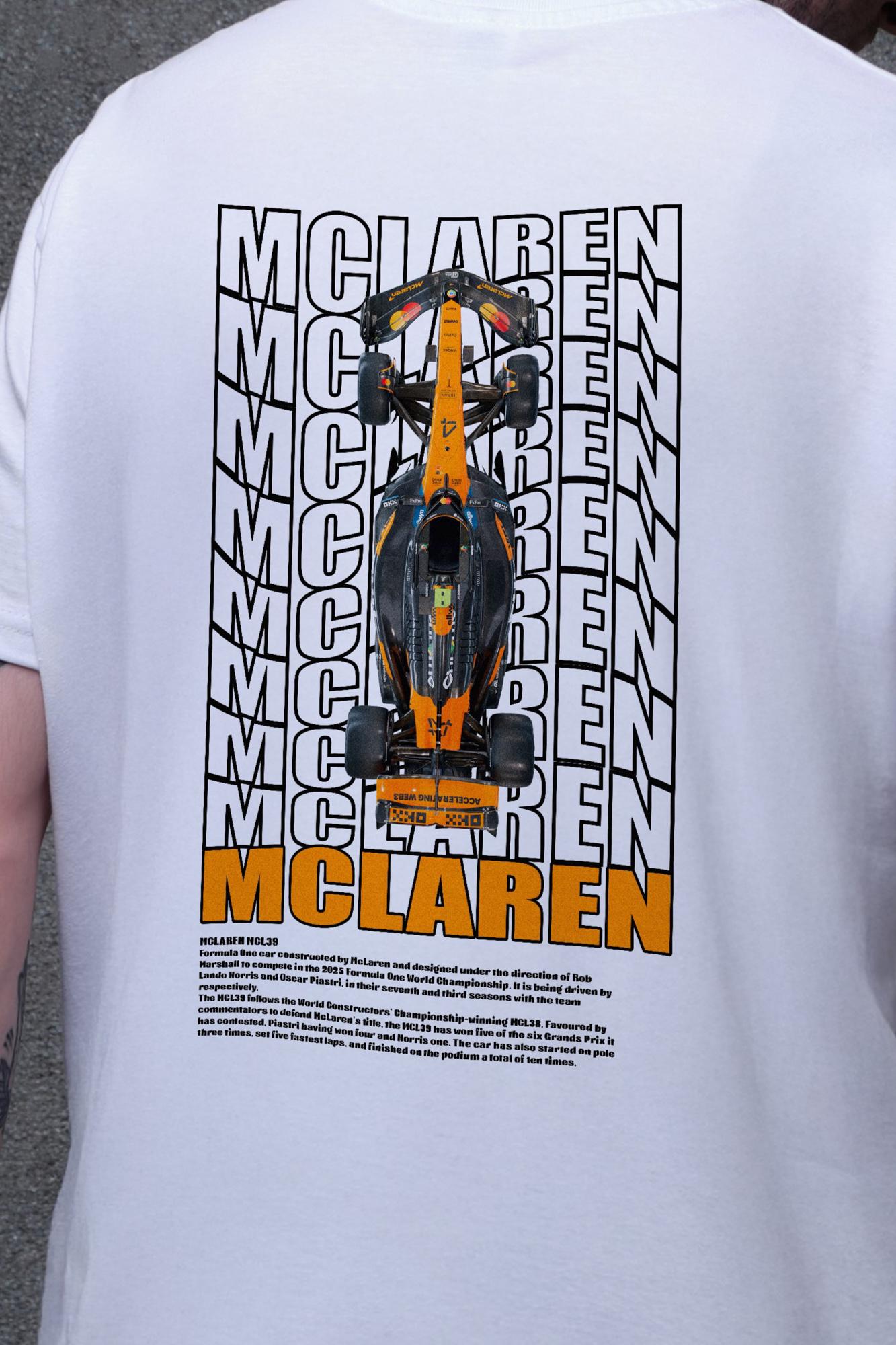 Футболка мужская Without с принтом Mclaren оверсайз L/XL White (L8049650) - фото 2