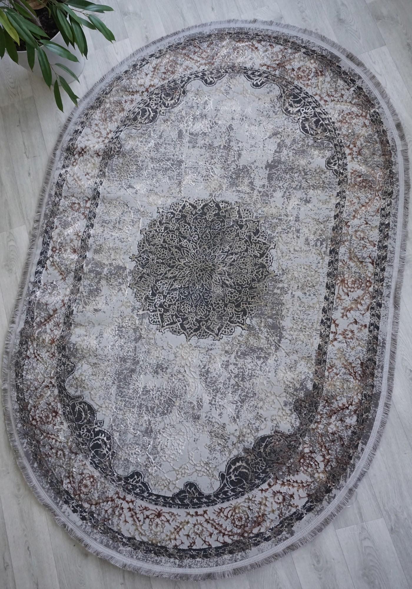 Ковер овальный Salsa e908a 150x230 см Visone/Light Grey