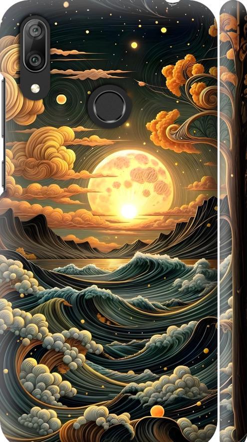 Чехол на Huawei Y7 2019 Арт волны (6332m-1638-42517)